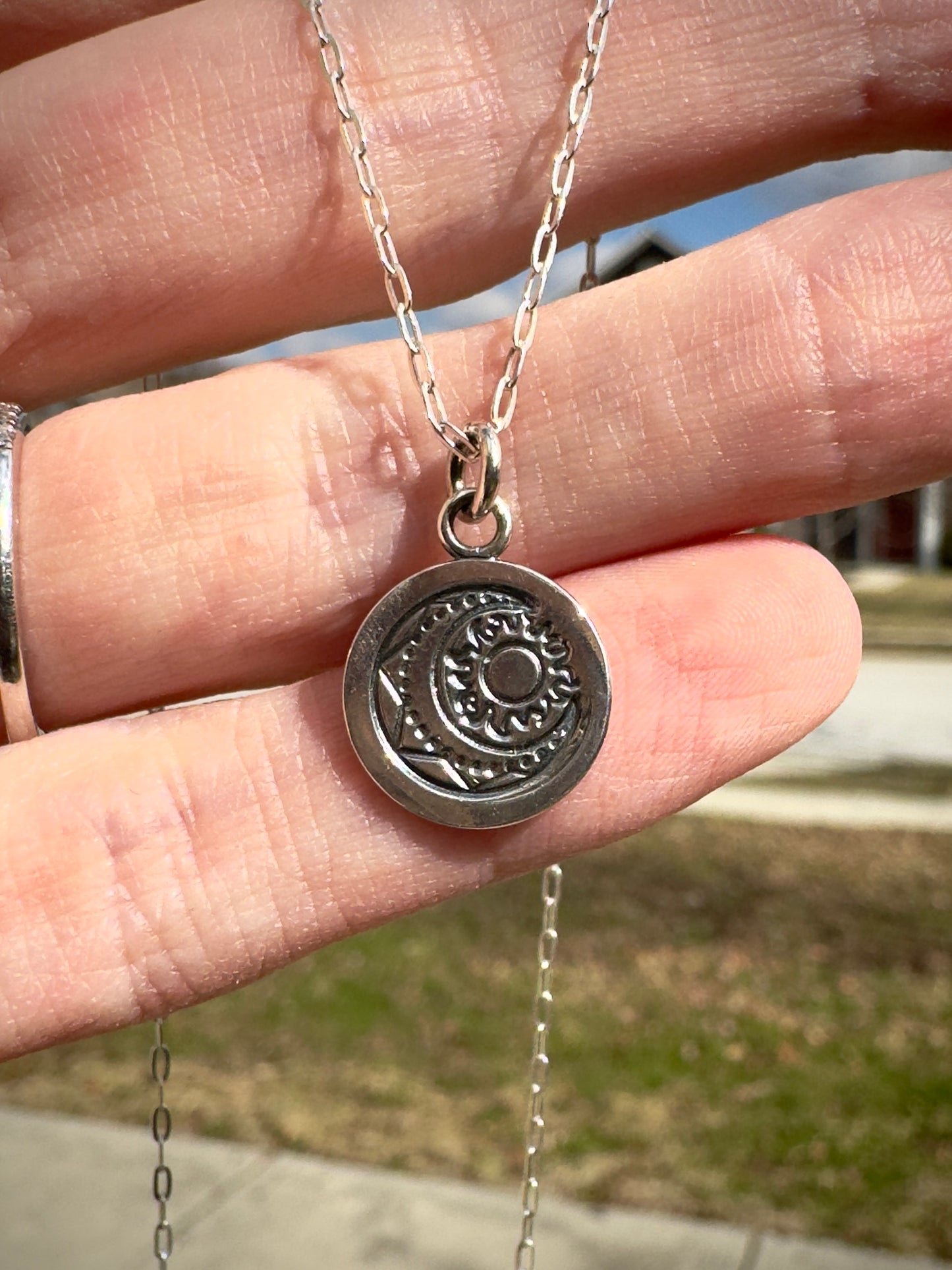 Sterling Silver Solar Eclipse Pendant