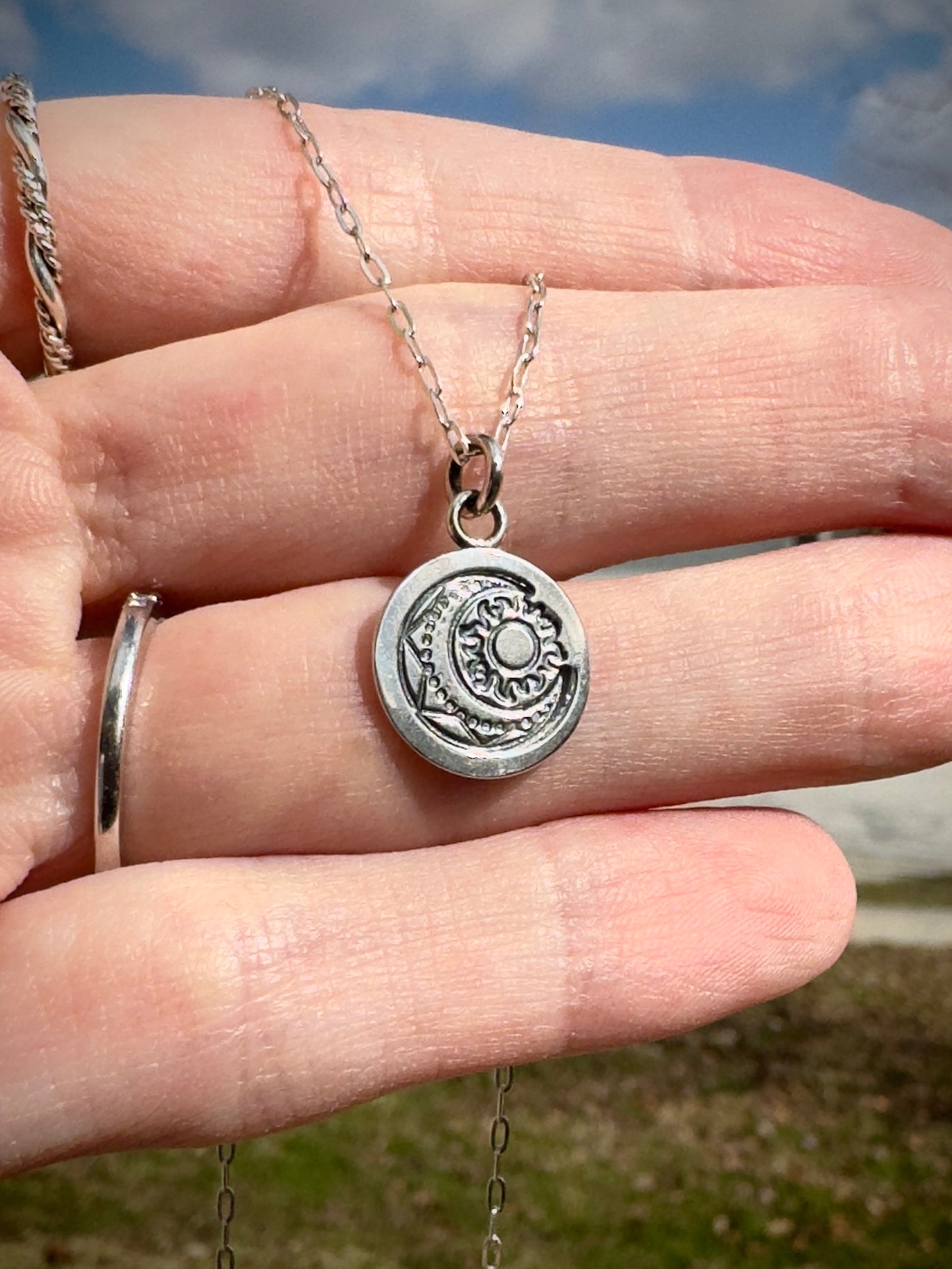 Sterling Silver Solar Eclipse Pendant