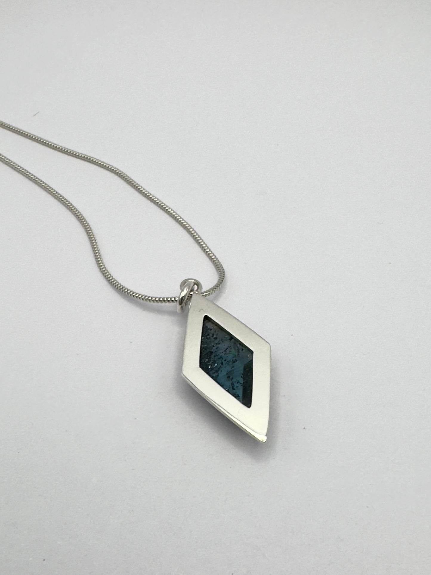 Kyanite Necklace in Sterling and Fine Silver