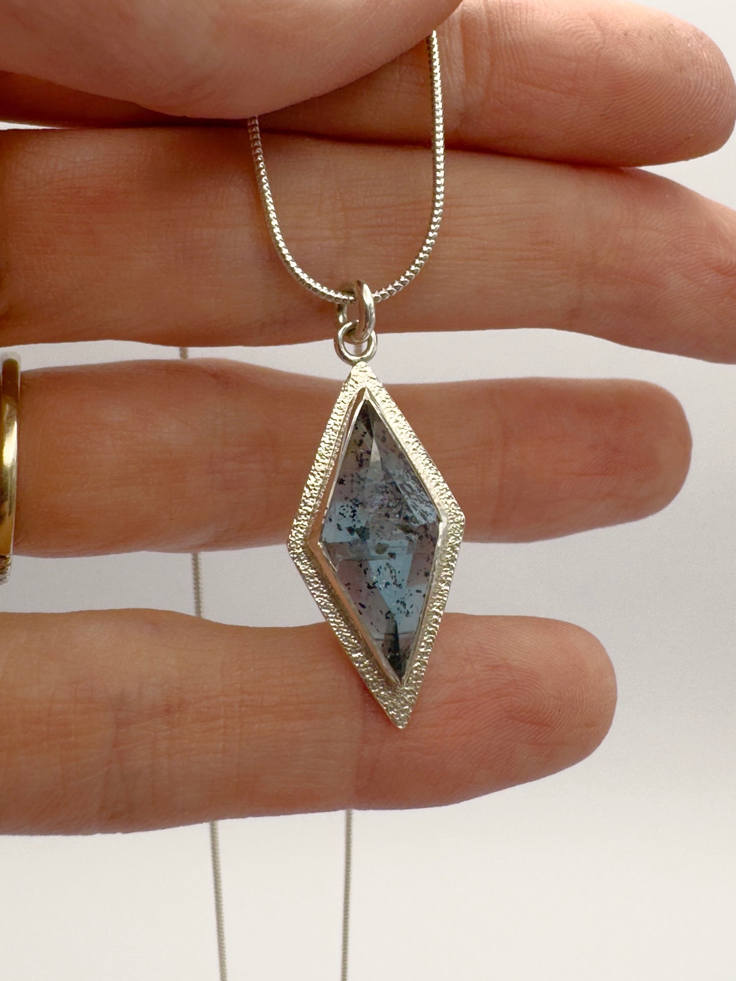 Kyanite Necklace in Sterling and Fine Silver