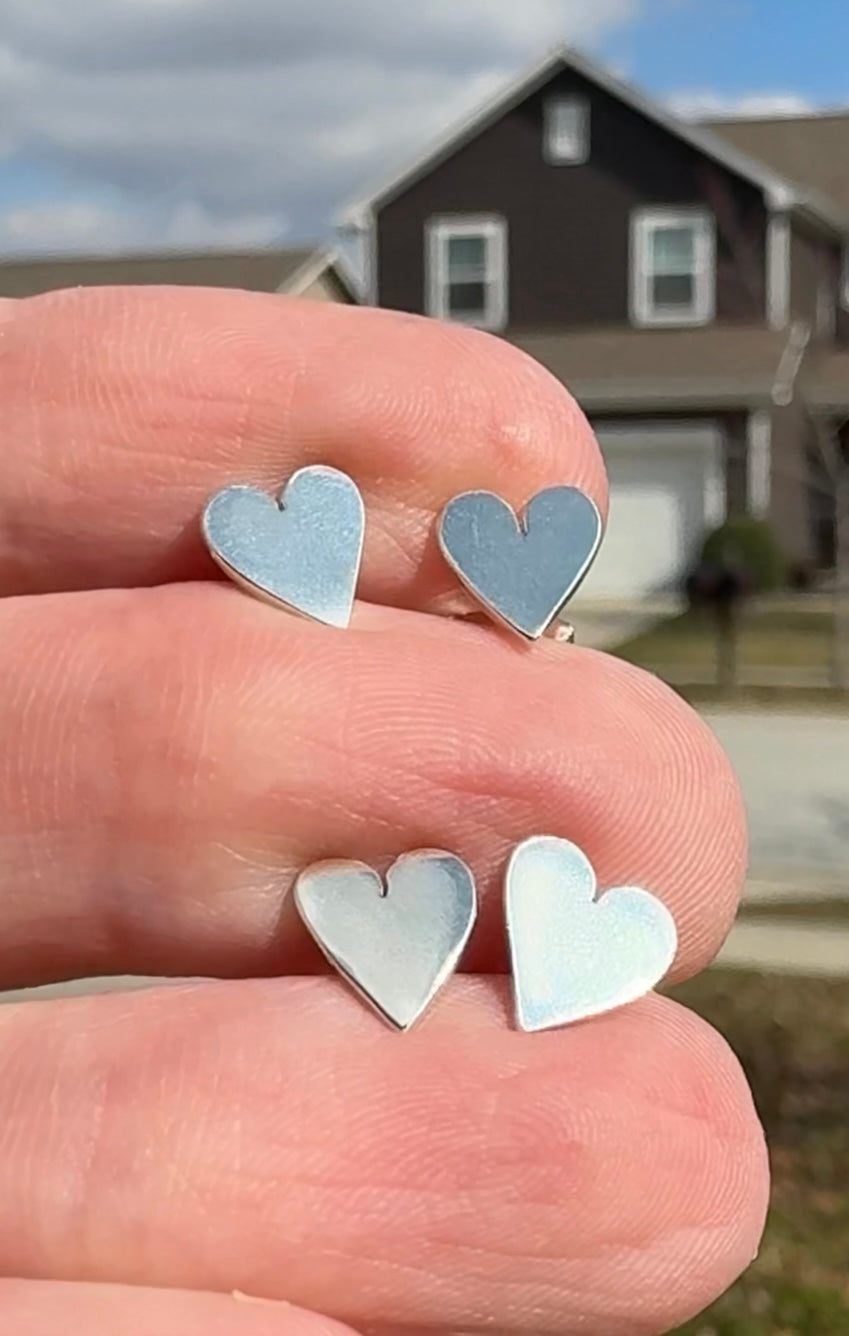 Heart Sterling Silver Stud Earrings