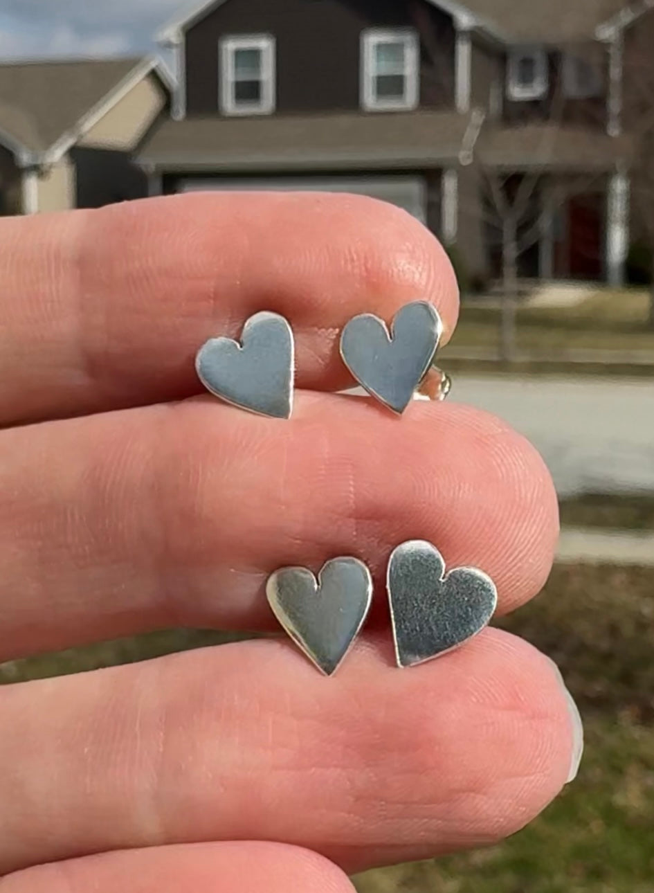 Heart Sterling Silver Stud Earrings