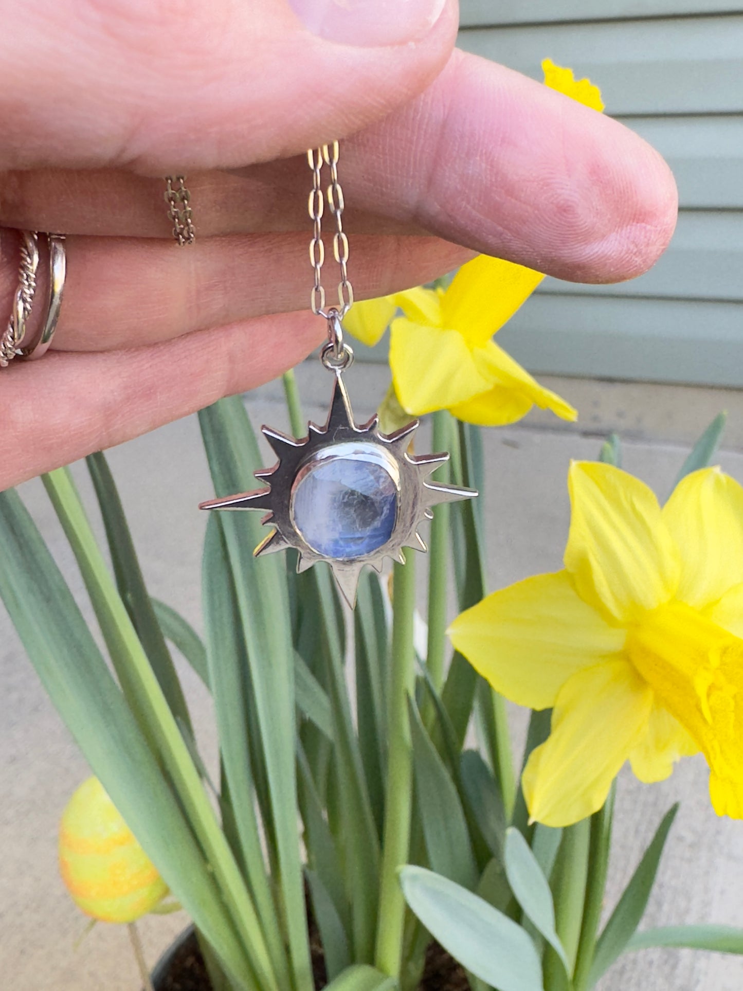 Moonstone Sterling Silver Eclipse Pendant