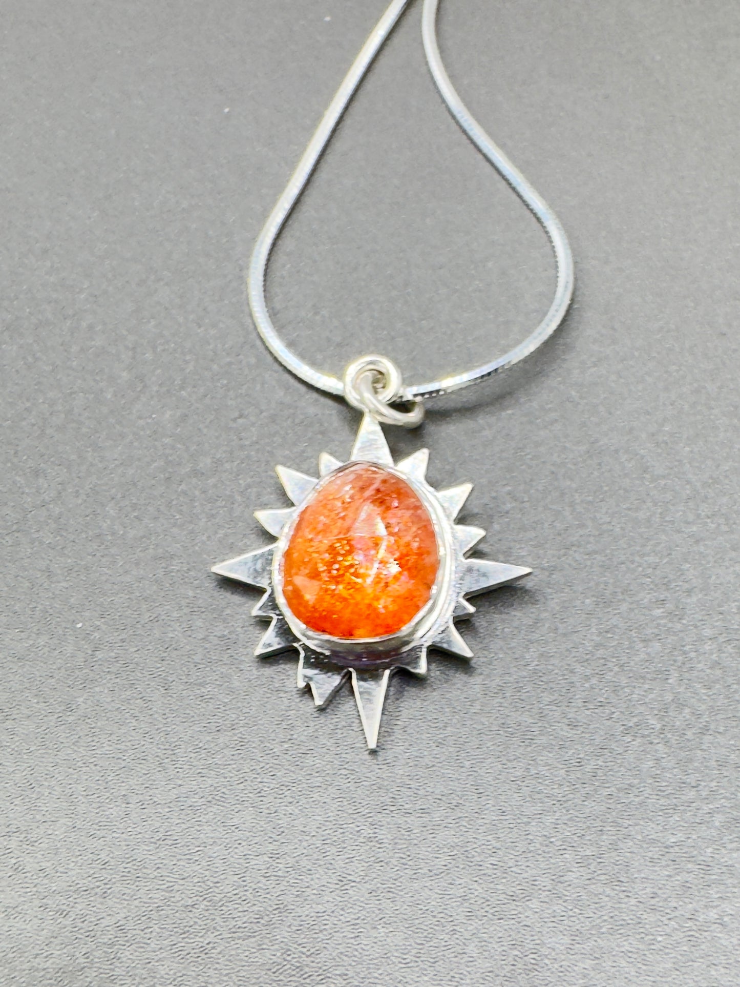 Sunstone Sterling Silver Eclipse Pendant