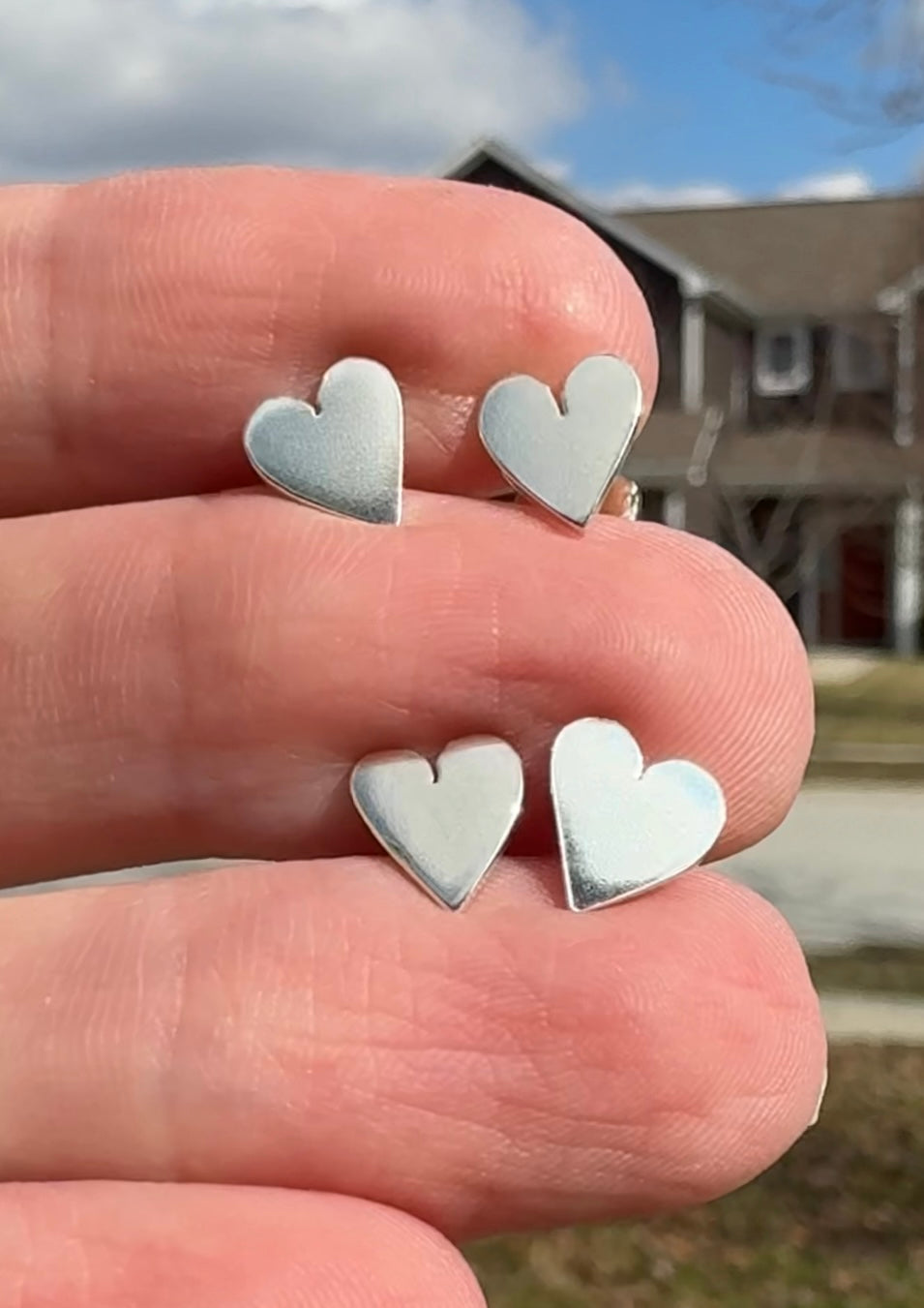 Heart Sterling Silver Stud Earrings