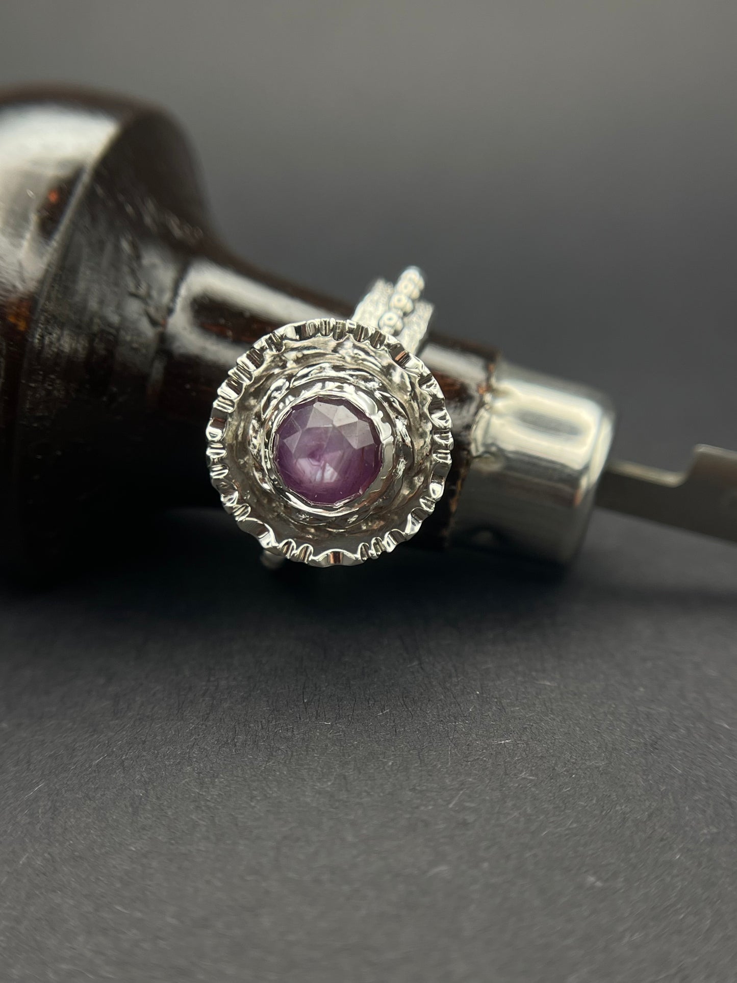 Pink Sapphire Sterling Silver Statement Ring