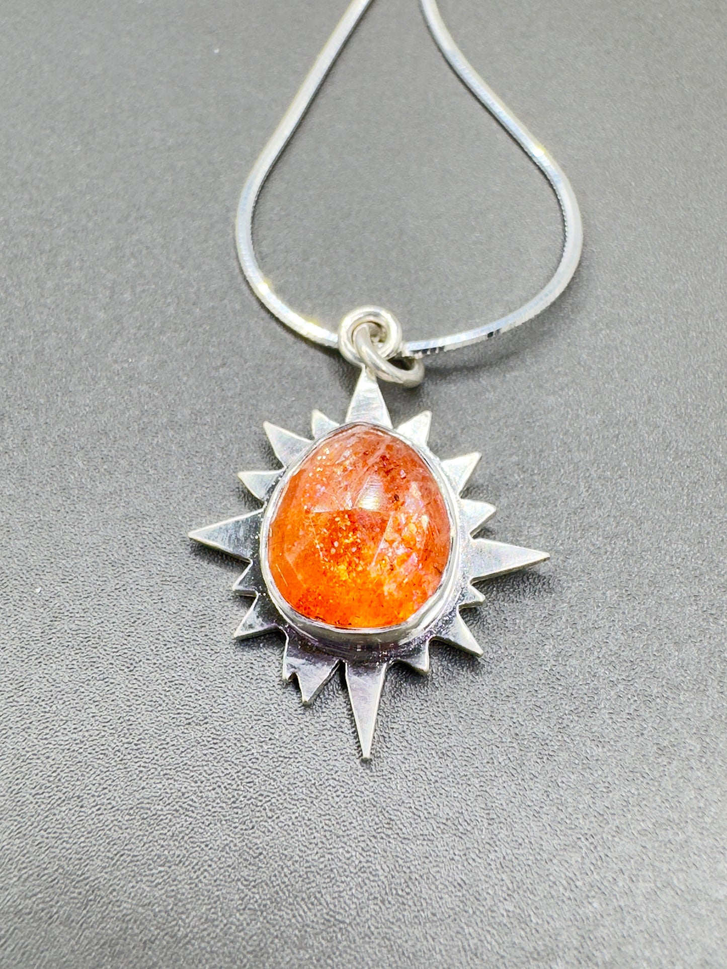 Sunstone Sterling Silver Eclipse Pendant
