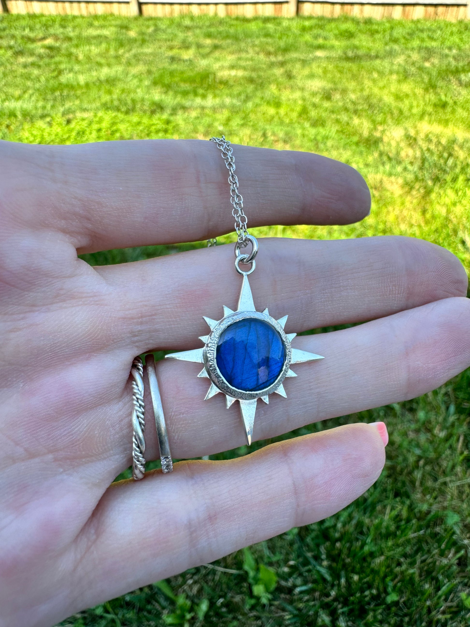 Sterling Silver Total Solar Eclipse April 8, 2024 Pendant