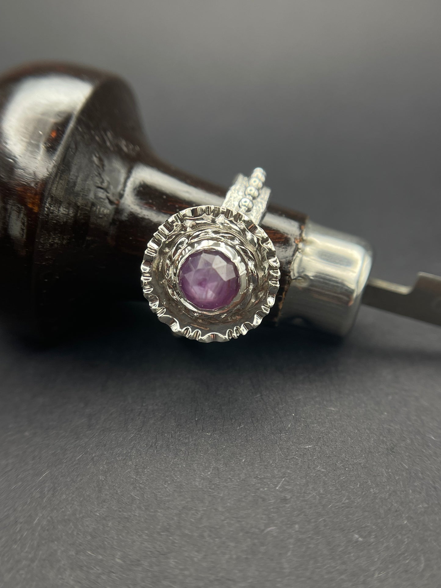 Pink Sapphire Sterling Silver Statement Ring