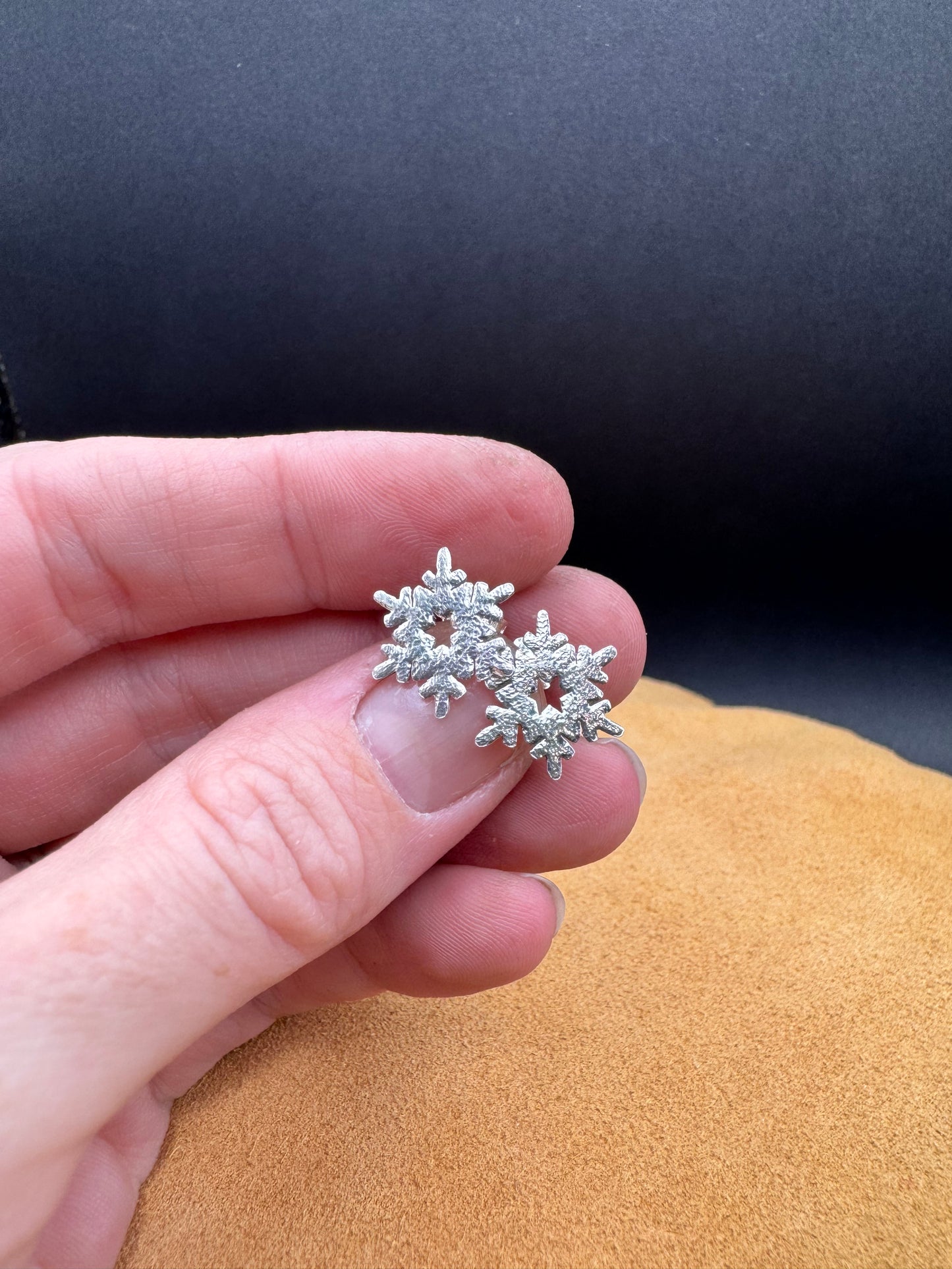 Sterling Silver Snowflake Stud Earrings