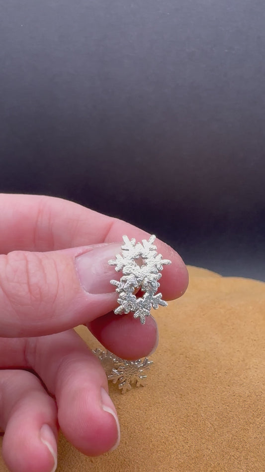 Sterling Silver Snowflake Stud Earrings